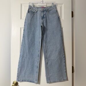 NWT Edikted Raelynn Washed Y2K Wide Leg Jeans, Light Blue, XS